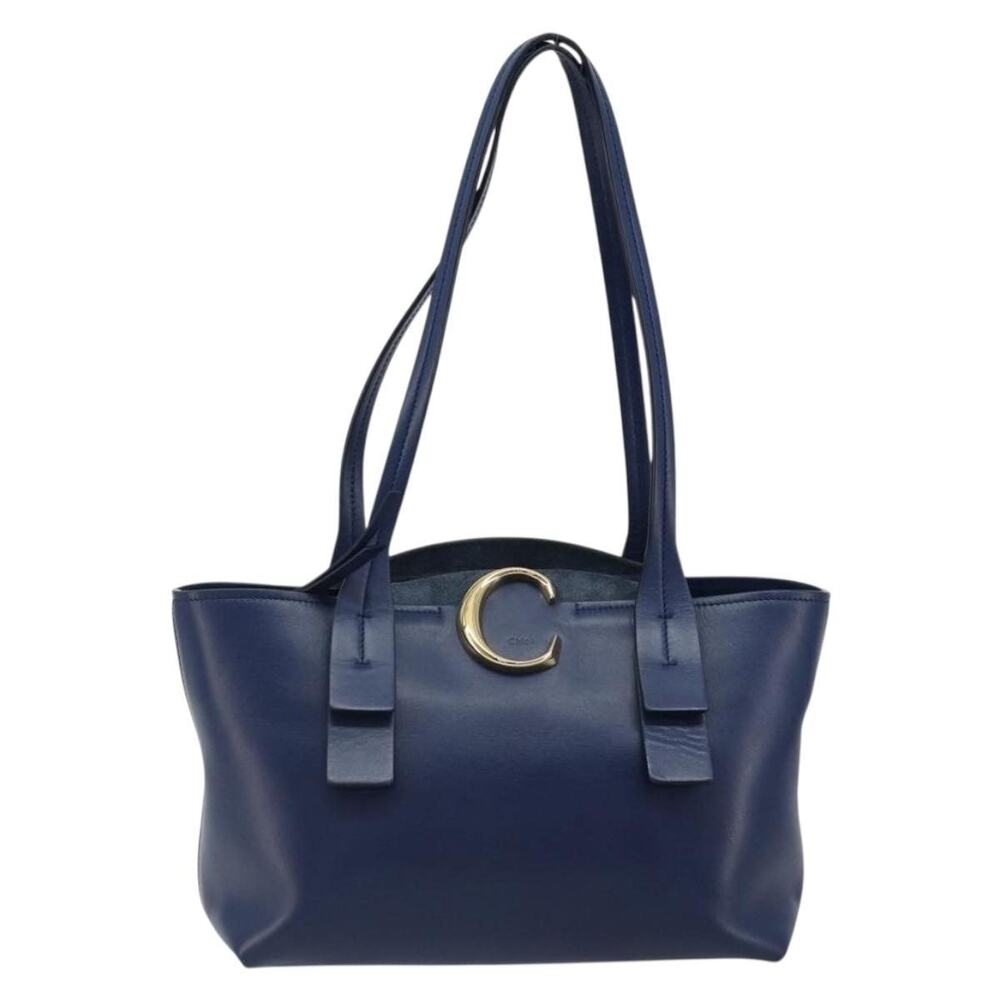 Chloe Leather Tote Bag Blue